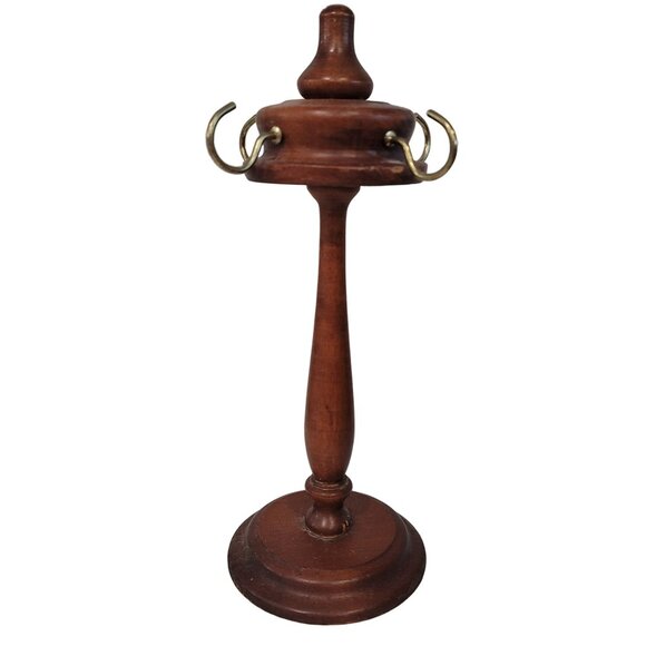 Wooden vintage jewelry stand 11.5" tall. bracelets necklaces and ring holder - Picture 5 of 5